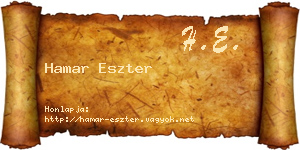 Hamar Eszter névjegykártya
